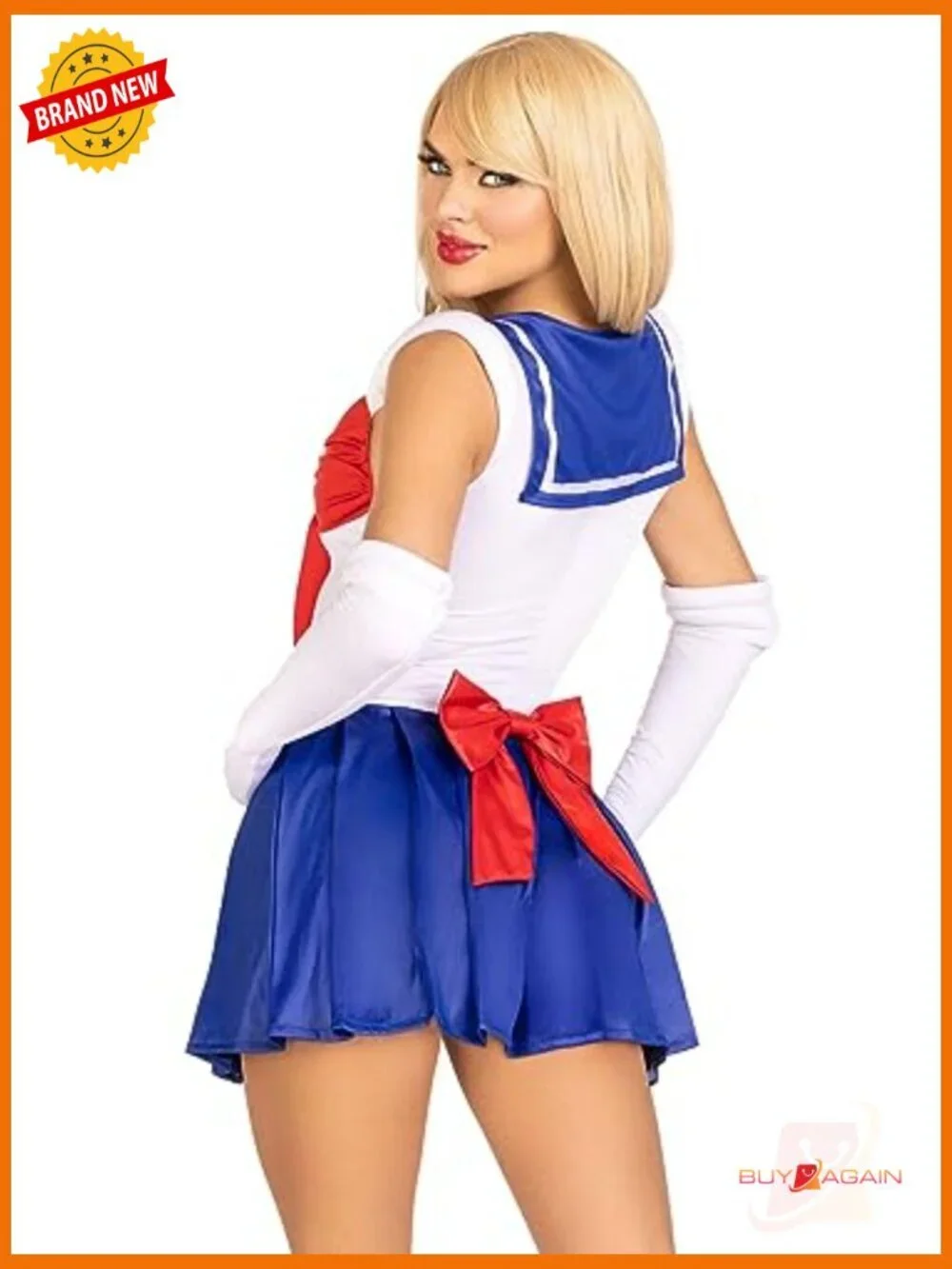 3pc Sexy Sailor Costume Bodysuit with Skirt Halloween Cosplay